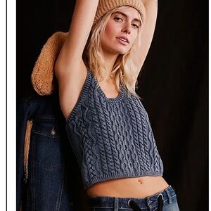 Free people high tide cable knit vest L